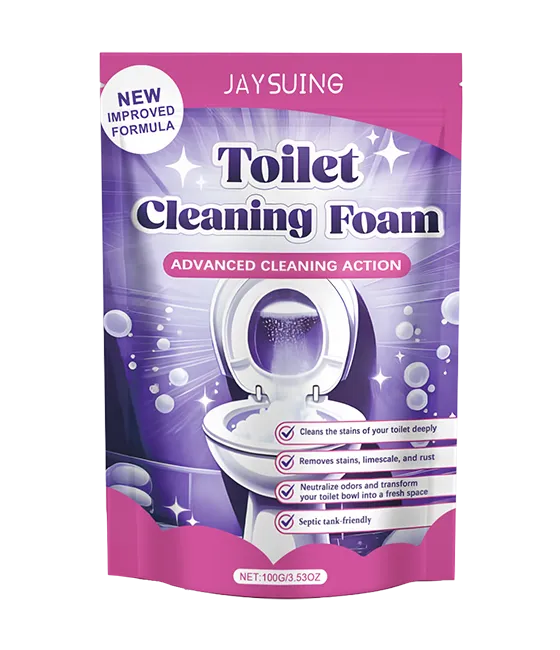 FlushCleanse active oxygen foaming action lifting toilet bowl stains